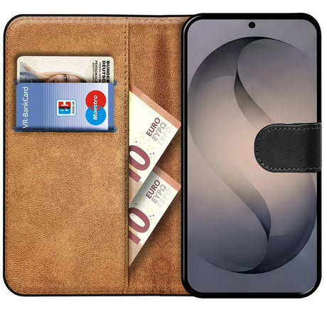 Samsung Galaxy S26 Klapphülle in Schwarz mit Kartenfächern und Schutz