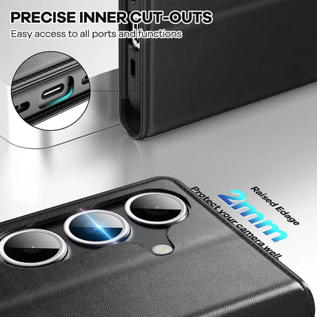Samsung Galaxy S26 Klapphülle in Schwarz mit Kartenfächern und Schutz
