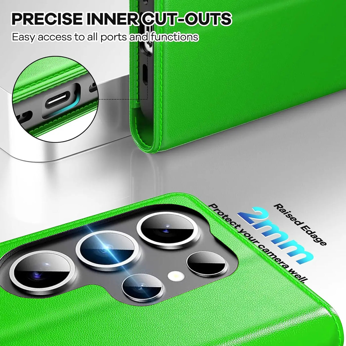 Samsung Galaxy S26 Ultra Klapphülle in Grün mit Kartenfächern und Schutz