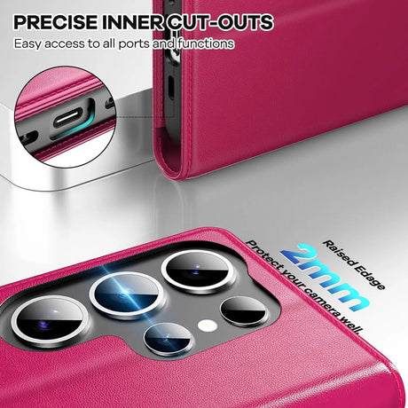Samsung Galaxy S26 Ultra Klapphülle in Pink mit Kartenfächern und Schutz