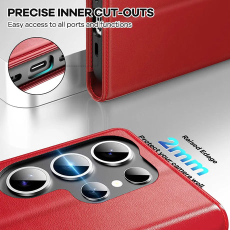 Samsung Galaxy S26 Ultra Klapphülle in Rot mit Kartenfächern und Schutz