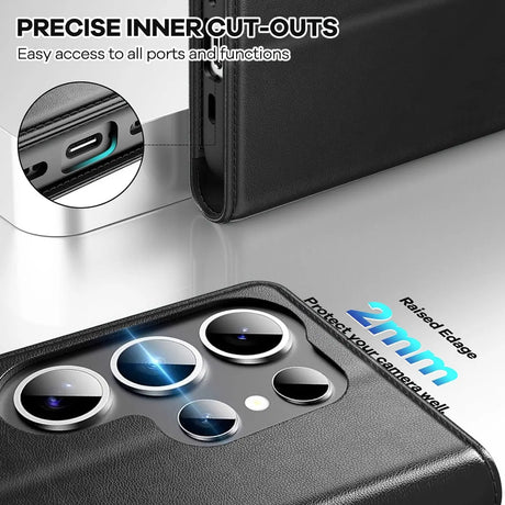 Samsung Galaxy S26 Ultra Klapphülle in Schwarz mit Kartenfächern und Schutz