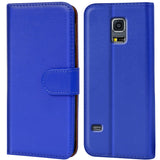 Samsung Galaxy S5 Mini Klapphülle in Blau mit Kartenfächern und Schutz