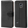 Samsung Galaxy S5 Mini Klapphülle in Schwarz mit Kartenfächern und Schutz