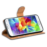 Samsung Galaxy S5 Mini Klapphülle in Schwarz mit Kartenfächern und Schutz
