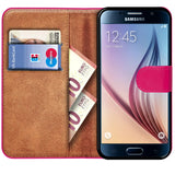 Samsung Galaxy S6 Klapphülle in Pink mit Kartenfächern und Schutz