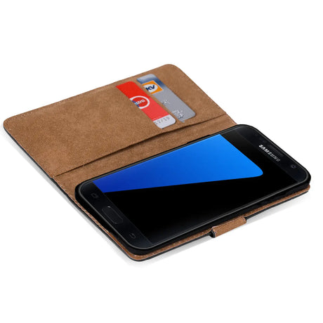 Samsung Galaxy S7 Klapphülle in Blau mit Kartenfächern und Schutz