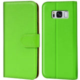 Samsung Galaxy S8 Klapphülle in Grün mit Kartenfächern und Schutz