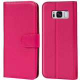 Samsung Galaxy S8 Klapphülle in Pink mit Kartenfächern und Schutz