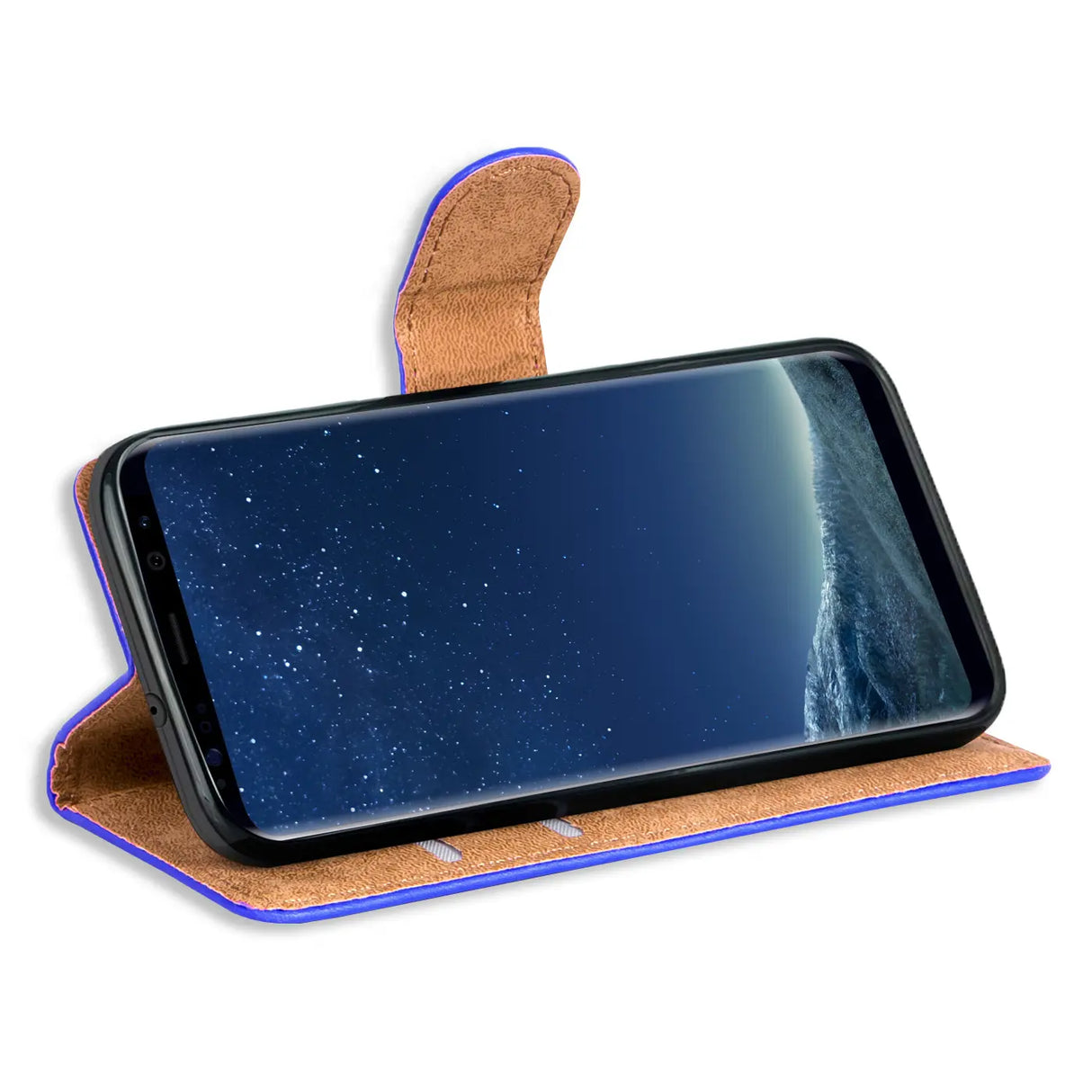 Samsung Galaxy S8 Plus Klapphülle in Blau mit Kartenfächern und Schutz