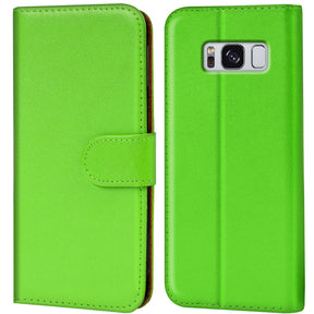 Samsung Galaxy S8 Plus Klapphülle in Grün mit Kartenfächern und Schutz