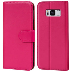 Samsung Galaxy S8 Plus Klapphülle in Pink mit Kartenfächern und Schutz