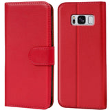 Samsung Galaxy S8 Plus Klapphülle in Rot mit Kartenfächern und Schutz
