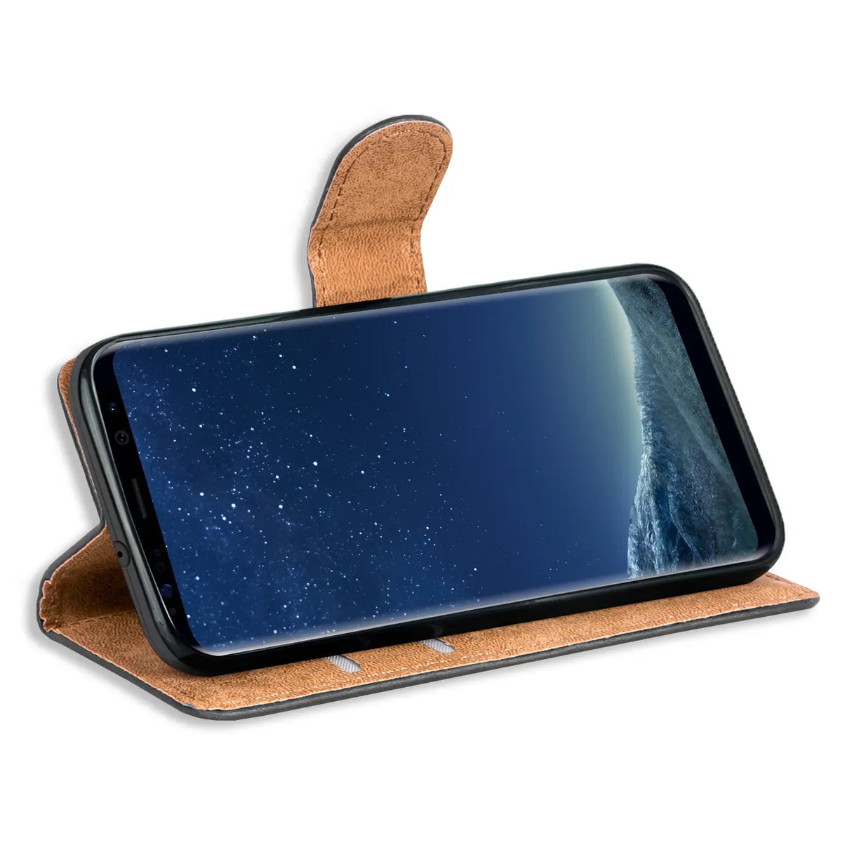Samsung Galaxy S8 Plus Klapphülle in Schwarz mit Kartenfächern und Schutz