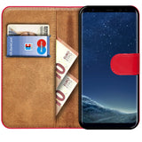 Samsung Galaxy S8 Klapphülle in Rot mit Kartenfächern und Schutz