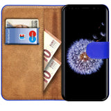 Samsung Galaxy S9 Klapphülle in Blau mit Kartenfächern und Schutz