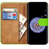 Samsung Galaxy S9 Klapphülle in Grün mit Kartenfächern und Schutz