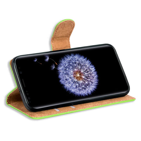 Samsung Galaxy S9 Plus Klapphülle in Grün mit Kartenfächern und Schutz