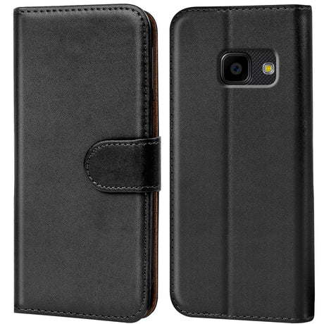 Samsung Galaxy Xcover 4 Klapphülle in Schwarz mit Kartenfächern und Schutz