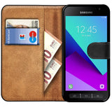 Samsung Galaxy Xcover 4 Klapphülle in Schwarz mit Kartenfächern und Schutz