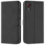 Samsung Galaxy XCover 7 Klapphülle in Schwarz mit Kartenfächern und Schutz