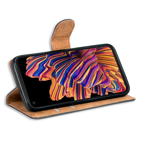 Samsung Galaxy Xcover Pro Klapphülle in Schwarz mit Kartenfächern und Schutz