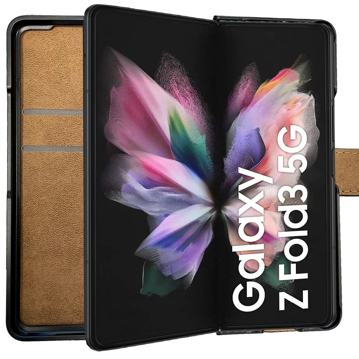 Samsung Galaxy Z FOLD 3 Klapphülle in Schwarz mit Kartenfächern und Schutz