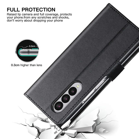 Samsung Galaxy Z FOLD 4 Klapphülle in Schwarz mit Kartenfächern und Schutz