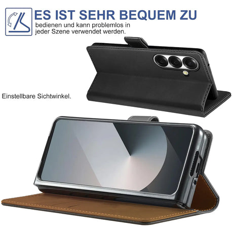 Samsung Galaxy Z Fold 7 Klapphülle in Schwarz mit Kartenfächern und Schutz