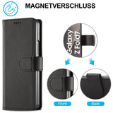 Samsung Galaxy Z Fold 7 Klapphülle in Schwarz mit Kartenfächern und Schutz