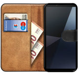 Sony Xperia 10 VI Klapphülle in Schwarz mit Kartenfächern und Schutz