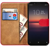 Sony Xperia 1 II Klapphülle in Rot mit Kartenfächern und Schutz