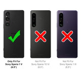 Sony Xperia 1 V Klapphülle in Schwarz mit Kartenfächern und Schutz