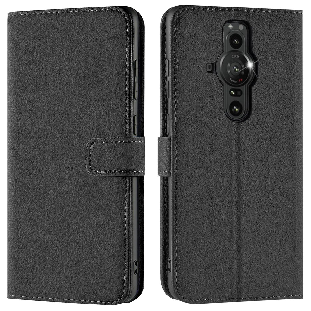 Sony Xperia PRO-I Klapphülle in Schwarz mit Kartenfächern und Schutz