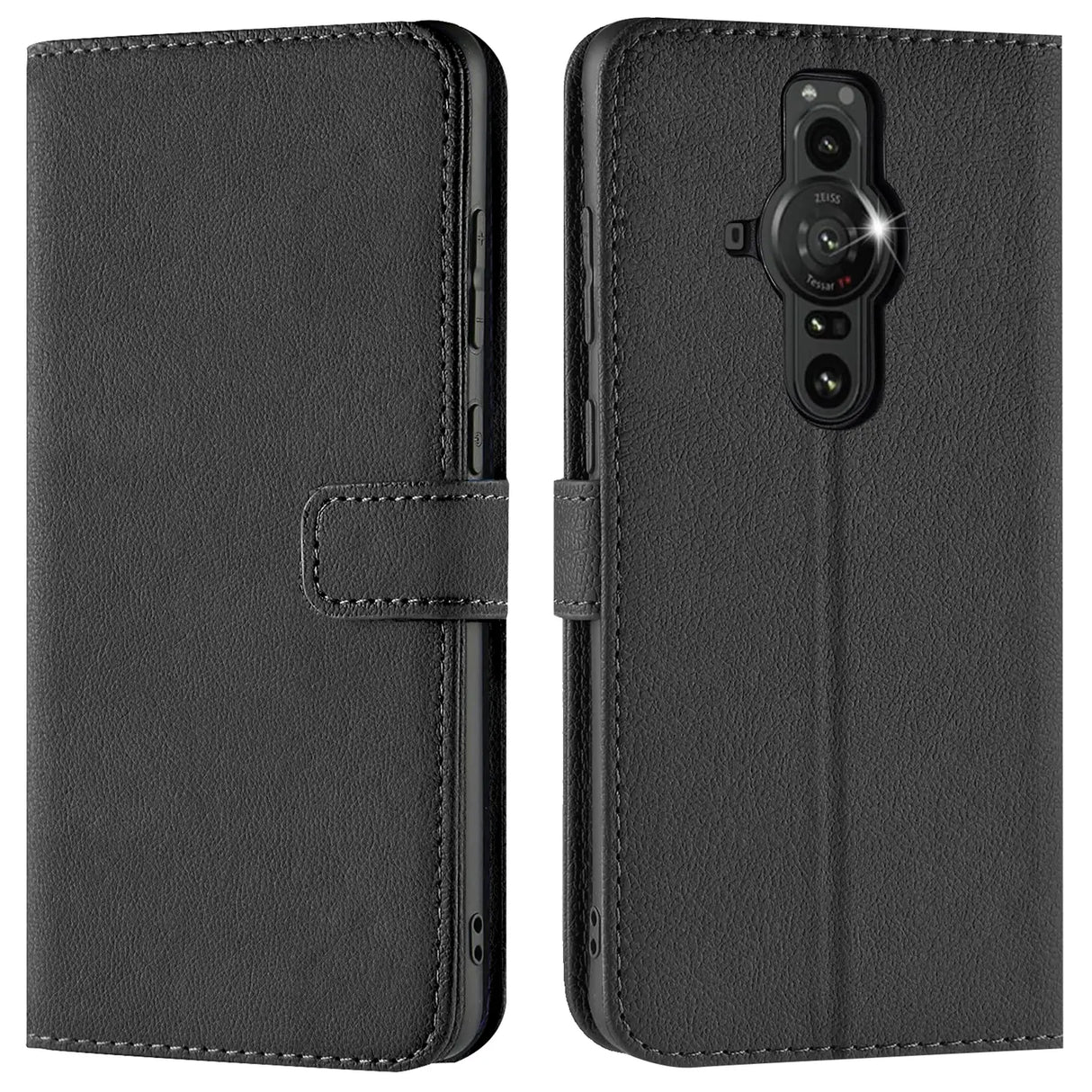 Sony Xperia PRO-I Klapphülle in Schwarz mit Kartenfächern und Schutz