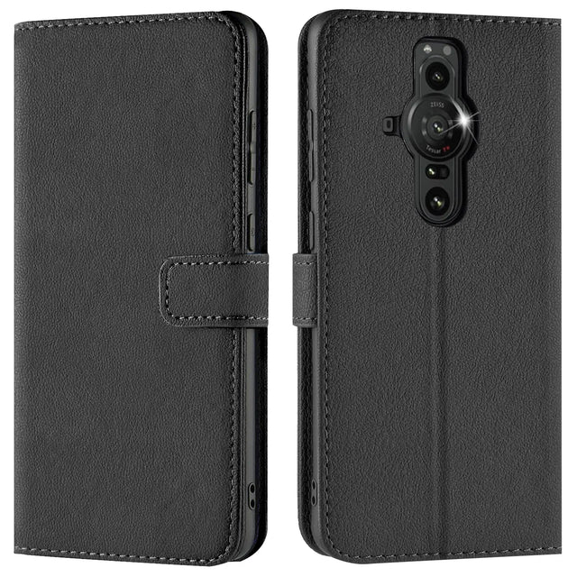 Sony Xperia PRO-I Klapphülle in Schwarz mit Kartenfächern und Schutz