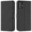 Vivo V23 5G Klapphülle in Schwarz mit Kartenfächern und Schutz