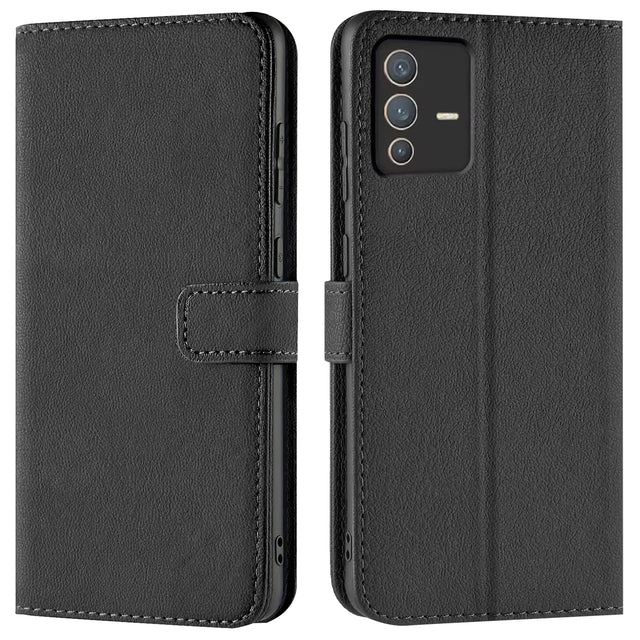 Vivo V23 5G Klapphülle in Schwarz mit Kartenfächern und Schutz