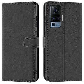 Vivo X51 5G Klapphülle in Schwarz mit Kartenfächern und Schutz