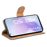 Vivo X51 5G Klapphülle in Schwarz mit Kartenfächern und Schutz