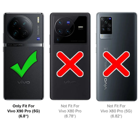 Vivo X90 Pro Klapphülle in Schwarz mit Kartenfächern und Schutz