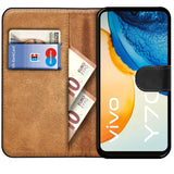 Vivo Y70 Klapphülle in Schwarz mit Kartenfächern und Schutz