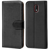 Wiko Lenny 5 Klapphülle in Schwarz mit Kartenfächern und Schutz