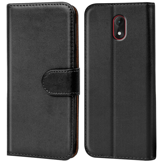 Wiko Lenny 5 Klapphülle in Schwarz mit Kartenfächern und Schutz