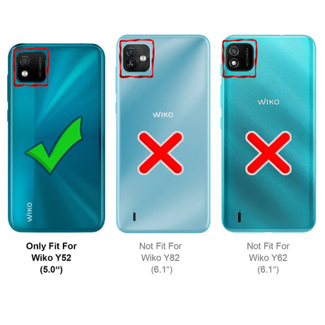 Wiko Y52 Klapphülle in Schwarz mit Kartenfächern und Schutz