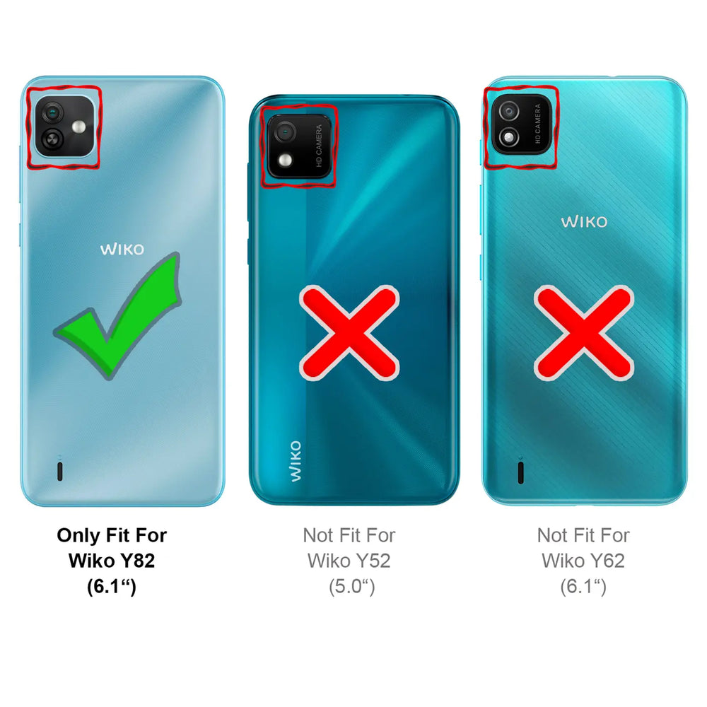 Wiko Y82 Klapphülle in Schwarz mit Kartenfächern und Schutz