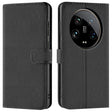 Xiaomi 14 Ultra Klapphülle in Schwarz mit Kartenfächern und Schutz
