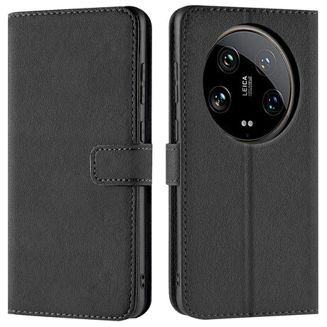 Xiaomi 14 Ultra Klapphülle in Schwarz mit Kartenfächern und Schutz