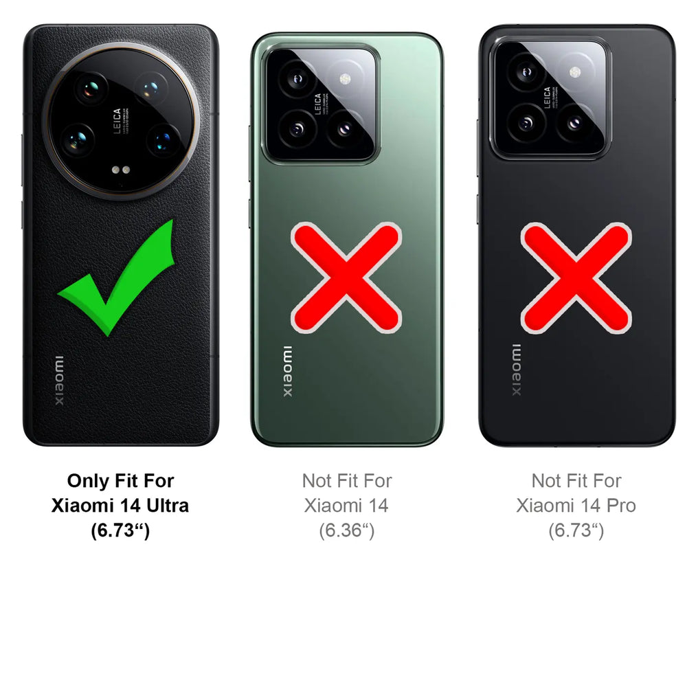 Xiaomi 14 Ultra Klapphülle in Schwarz mit Kartenfächern und Schutz