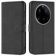 Xiaomi 15 Ultra Klapphülle in Schwarz mit Kartenfächern und Schutz